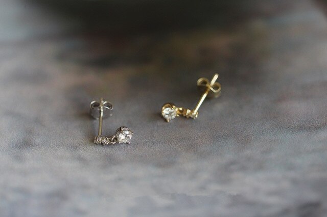 Kolczyki damskie 925 srebro i proste sztyfty z diamentem, 14k złocenie, koreański styl, biżuteria ślubna - Wianko - 4