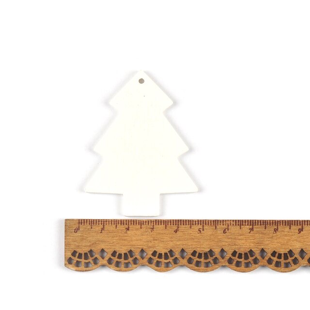 5 sztuk/partia Drewniane wisiorki świąteczne ze snieżynkami, gwiazdki i aniołki białe, dekoracje na choinkę i do Scrapbookingu MT2214 - Wianko - 5