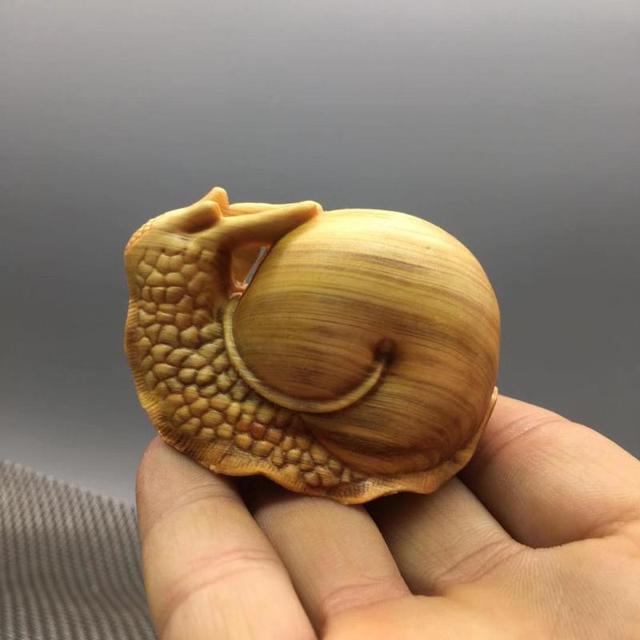 Rzeźby w drewnie – dekoracyjne ozdoby ślimakowe z motywem zwierzęcym zrobione ręcznie z thuji - Wianko - 2