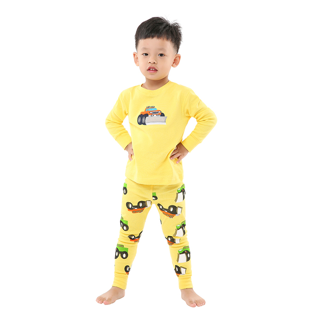 Dziecięcy zestaw piżam z bawełny, wygodny i stylowy: Koszulka z rakieta, spodnie - Wianko - 7