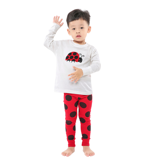 Dziecięcy zestaw piżam z bawełny, wygodny i stylowy: Koszulka z rakieta, spodnie - Wianko - 6
