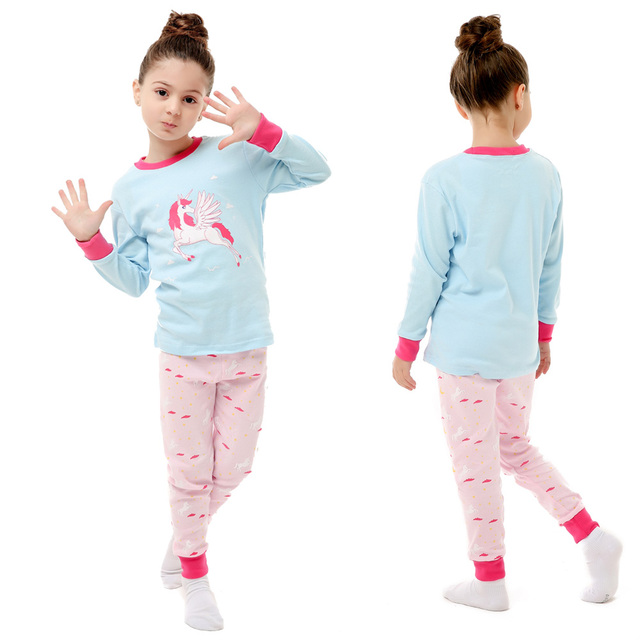 Dziecięcy zestaw piżam z bawełny, wygodny i stylowy: Koszulka z rakieta, spodnie - Wianko - 11
