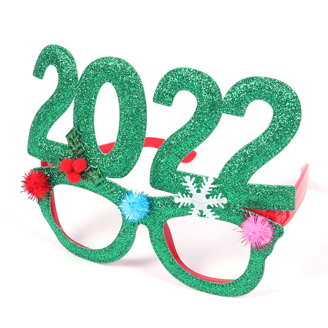 Świąteczne okulary 2022 z pałąkiem i rekwizytami fotograficznymi - dekoracje imprezowe DIY - Wianko - 7