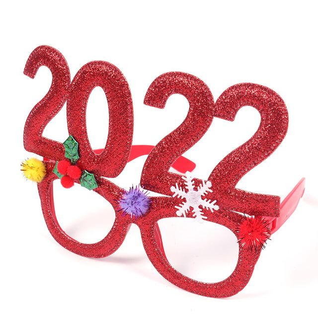 Świąteczne okulary 2022 z pałąkiem i rekwizytami fotograficznymi - dekoracje imprezowe DIY - Wianko - 5