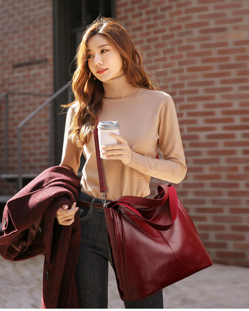 Elegancka torba damska na ramię z dużą pojemnością, wykonana z PU Leather - moda codzienna 2021 - Wianko - 8