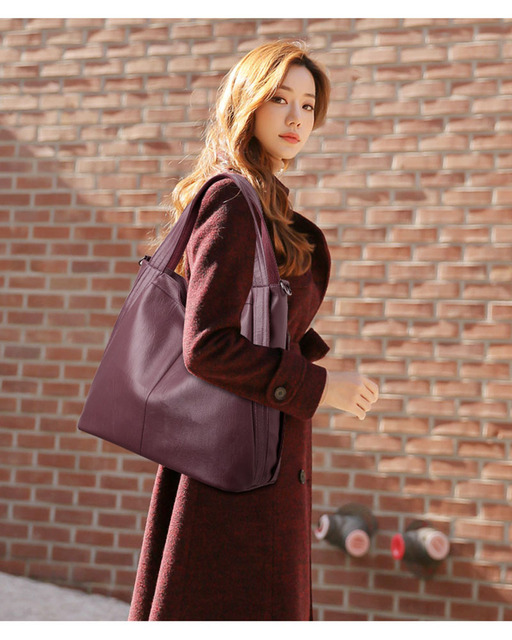 Elegancka torba damska na ramię z dużą pojemnością, wykonana z PU Leather - moda codzienna 2021 - Wianko - 5