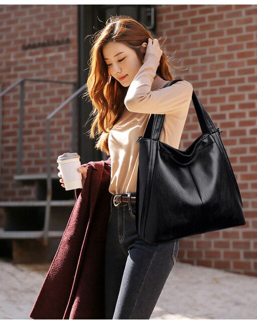 Elegancka torba damska na ramię z dużą pojemnością, wykonana z PU Leather - moda codzienna 2021 - Wianko - 7