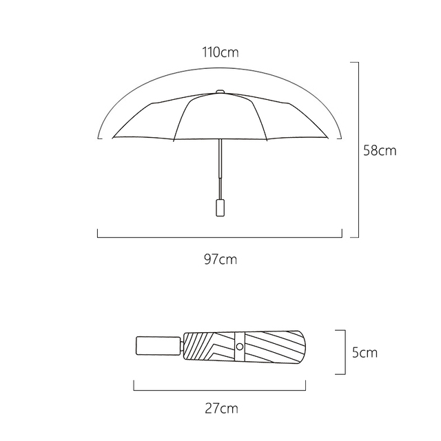 Słoneczny parasol Lady z 99% ochroną UV, wygodnym uchwytem i solidnym kolorem – idealny na plaży i deszcz - Wianko - 2
