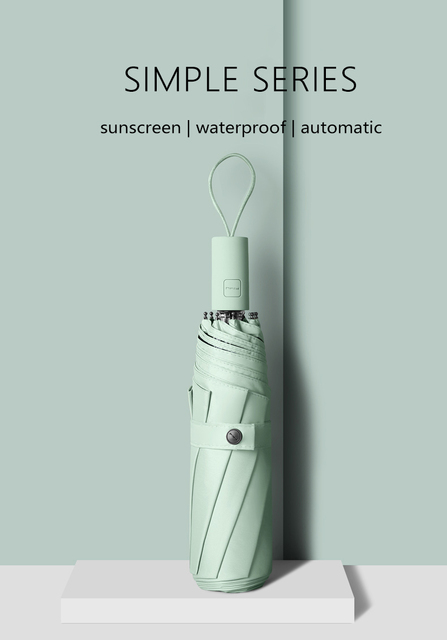 Słoneczny parasol Lady z 99% ochroną UV, wygodnym uchwytem i solidnym kolorem – idealny na plaży i deszcz - Wianko - 1