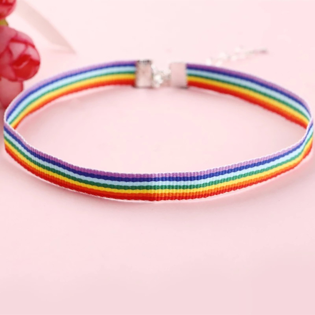 Naszyjnik Choker LGBT 2021 z modną tęczą, para księżycowych kropli wody – unisex biżuteria duma - Wianko - 21