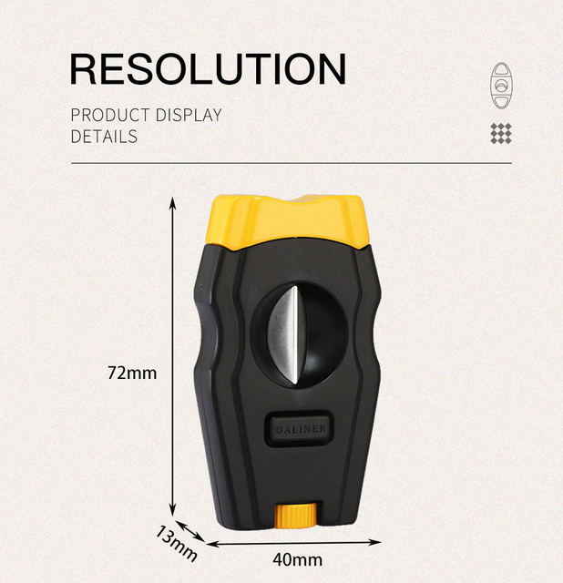 Lubinski Metal Cigar Cutter V Cut - klasyczne luksusowe nożyczki do cygar, stal nierdzewna, gadżety dla miłośników palenia cigary - Wianko - 36