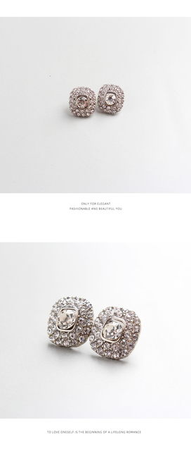 Teksturowane kryształowe owalne kolczyki cyrkon w kształcie ONEIRIC DIARY - dla kobiet, na randki - Wianko - 3