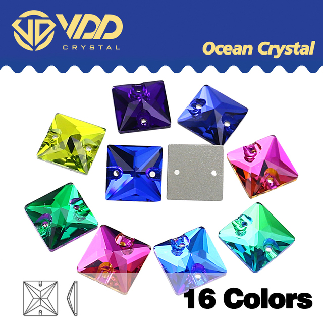 Kamienie luźne kryształowe VDD Square K9 Crystal do ręcznego szycia na ubrania - Wianko - 1