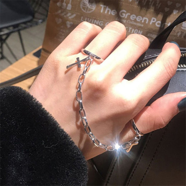 Nowoczesny pierścionek dla kobiet w stylu punk z otwartym pierścieniem na palec wskazujący - Wianko - 2