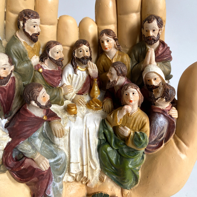 Rzeźba dłoni Jezusa Chrystusa na Ostatniej Wieczerzy - religijny posąg ozdoba do dekoracji domu - Wianko - 6
