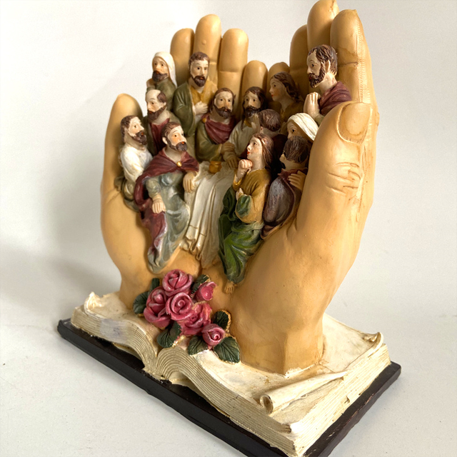 Rzeźba dłoni Jezusa Chrystusa na Ostatniej Wieczerzy - religijny posąg ozdoba do dekoracji domu - Wianko - 7