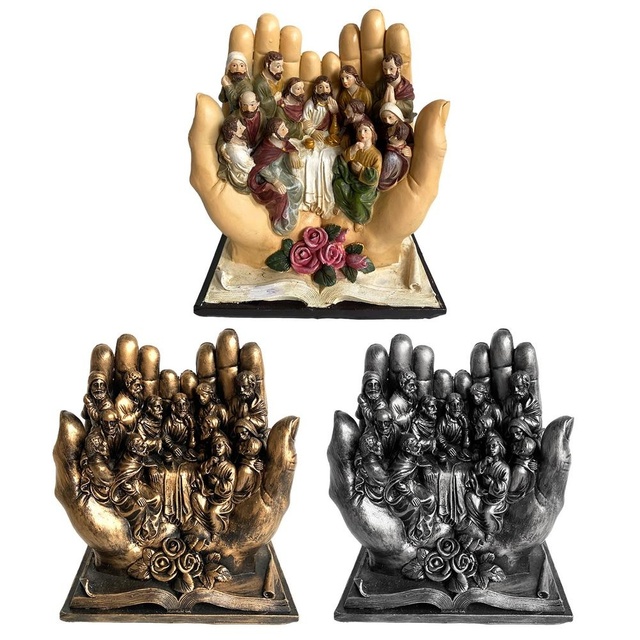 Rzeźba dłoni Jezusa Chrystusa na Ostatniej Wieczerzy - religijny posąg ozdoba do dekoracji domu - Wianko - 1