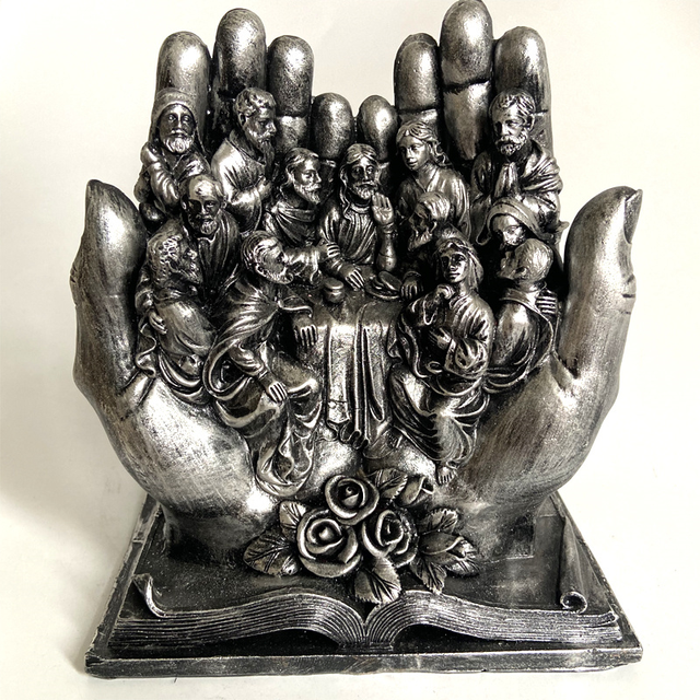 Rzeźba dłoni Jezusa Chrystusa na Ostatniej Wieczerzy - religijny posąg ozdoba do dekoracji domu - Wianko - 18