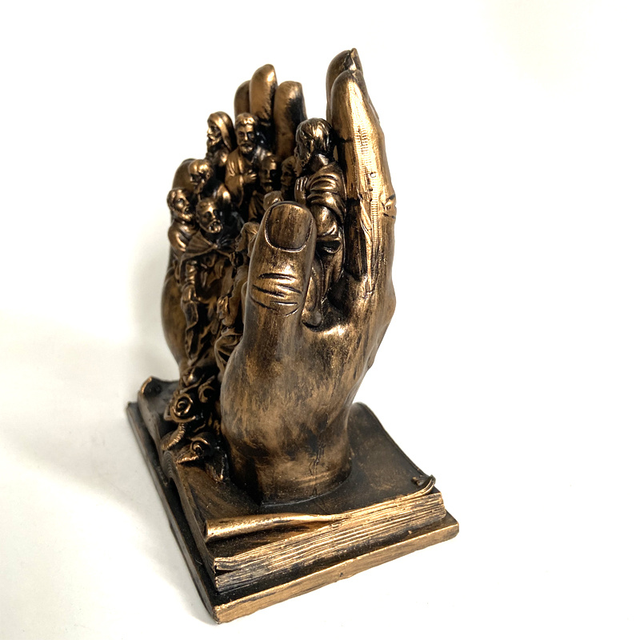 Rzeźba dłoni Jezusa Chrystusa na Ostatniej Wieczerzy - religijny posąg ozdoba do dekoracji domu - Wianko - 10