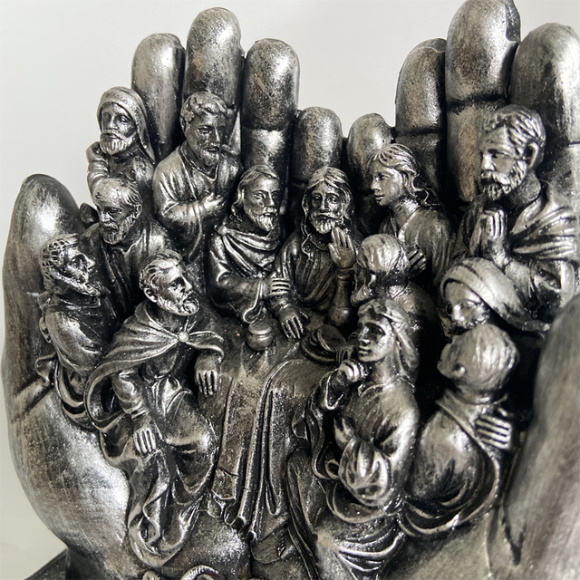 Rzeźba dłoni Jezusa Chrystusa na Ostatniej Wieczerzy - religijny posąg ozdoba do dekoracji domu - Wianko - 16