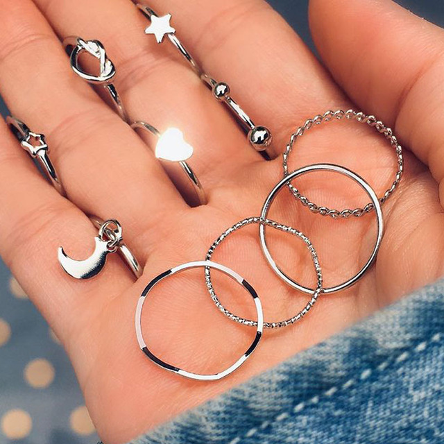 Pierścień z metalu w kształcie węża z czeskimi kamieniami i ozdobą w kształcie serca, w kolorze srebra, złota i fioletowej żywicy - biżuteria punkowa, prezencik prosty i modny - Wianko - 5