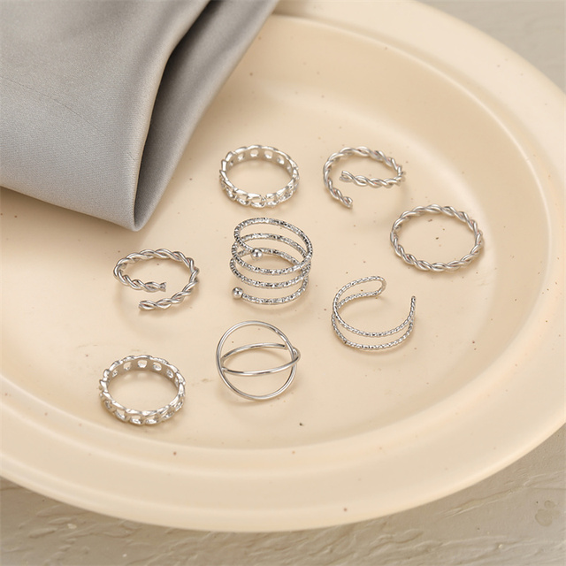Pierścień z metalu w kształcie węża z czeskimi kamieniami i ozdobą w kształcie serca, w kolorze srebra, złota i fioletowej żywicy - biżuteria punkowa, prezencik prosty i modny - Wianko - 21
