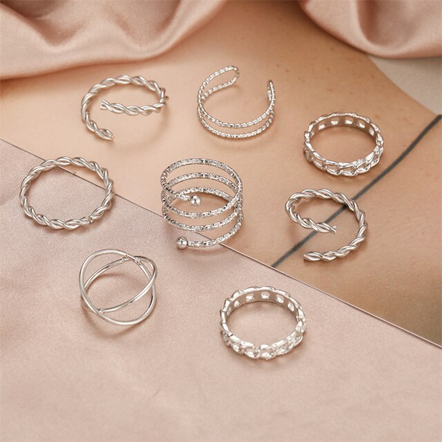 Pierścień z metalu w kształcie węża z czeskimi kamieniami i ozdobą w kształcie serca, w kolorze srebra, złota i fioletowej żywicy - biżuteria punkowa, prezencik prosty i modny - Wianko - 23
