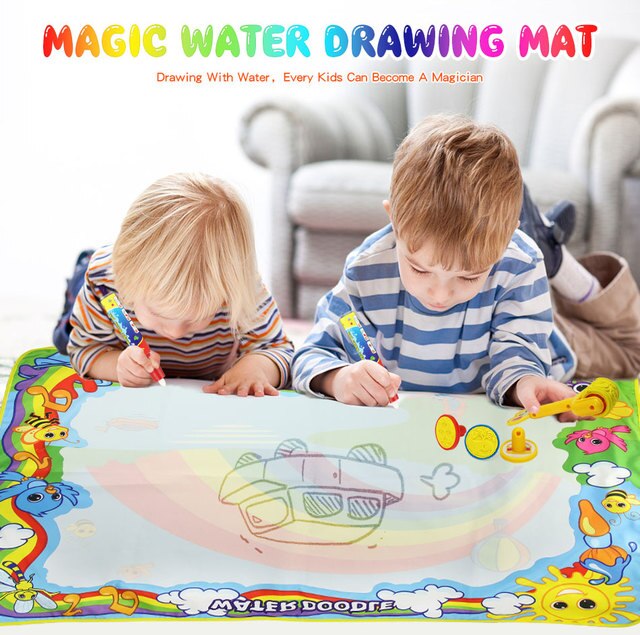 Duża tablica do pisania wodą z magicznymi długopisami - zestaw edukacyjny dla dzieci 120x90cm - Wianko - 1