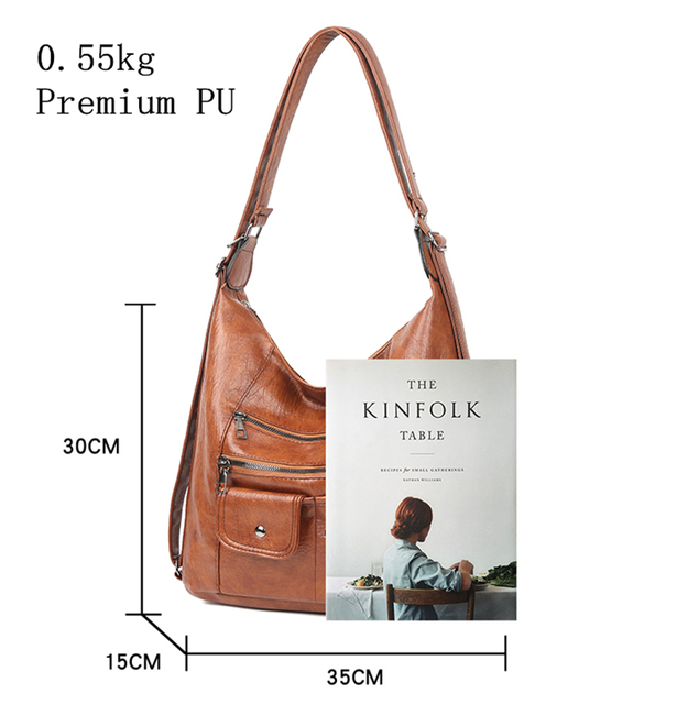 Nowy plecak damska na ramię PU Premium - wysokiej jakości, wielofunkcyjny i pojemny dla studentek - Wianko - 2
