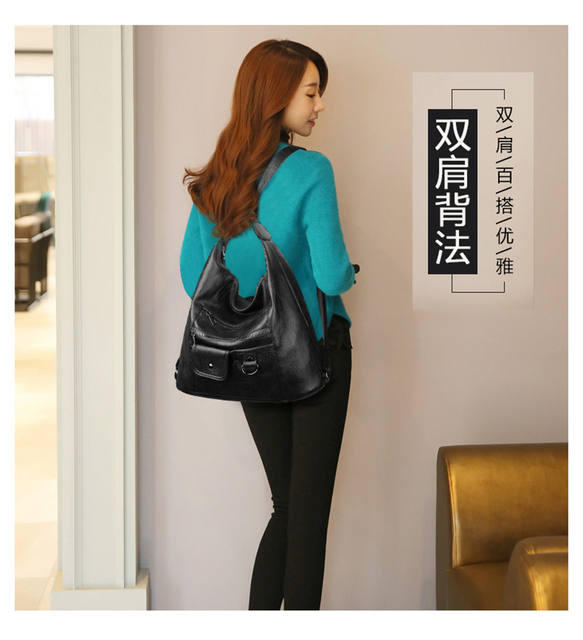 Nowy plecak damska na ramię PU Premium - wysokiej jakości, wielofunkcyjny i pojemny dla studentek - Wianko - 3