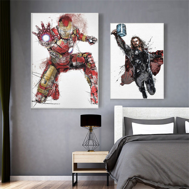 Obraz na płótnie Disney Marvel Avengers Iron Man - komiksowe superbohaterskie dzieło filmowe do salonu, wystrój domu - Wianko - 5