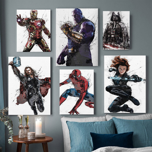 Obraz na płótnie Disney Marvel Avengers Iron Man - komiksowe superbohaterskie dzieło filmowe do salonu, wystrój domu - Wianko - 3