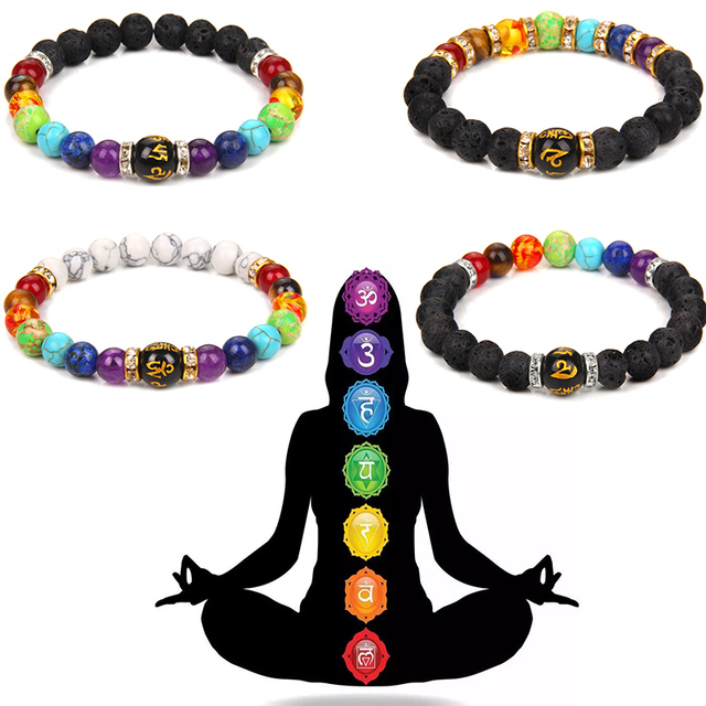 Bransoletka Reiki 7 uzdrowienie Chakra z naturalnych koralików i kamienia, 8mm lawa wulkaniczna z bilansem budda, dla mężczyzn i kobiet - Wianko - 23