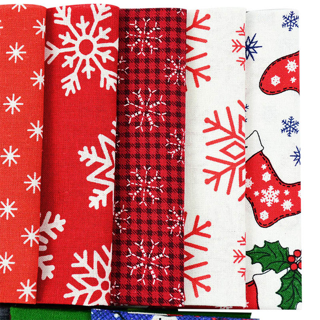 10 sztuk motyw świąteczny tkanina bawełniana Patchwork Snowflake święty Mikołaj ściereczka boże narodzenie Decoe DIY - Wianko - 5