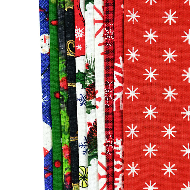 10 sztuk motyw świąteczny tkanina bawełniana Patchwork Snowflake święty Mikołaj ściereczka boże narodzenie Decoe DIY - Wianko - 4