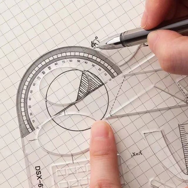 Wielofunkcyjny szablon do rysowania - uczeń artystyczny: Design, geometria, funkcja matematyki, linijka, kątomierz - Wianko - 5