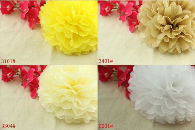 Pompony kwiatowe z papierowej tkanki, średnica 40cm, do dekoracji wnętrz na wesele, urodziny, tea party - Wianko - 10