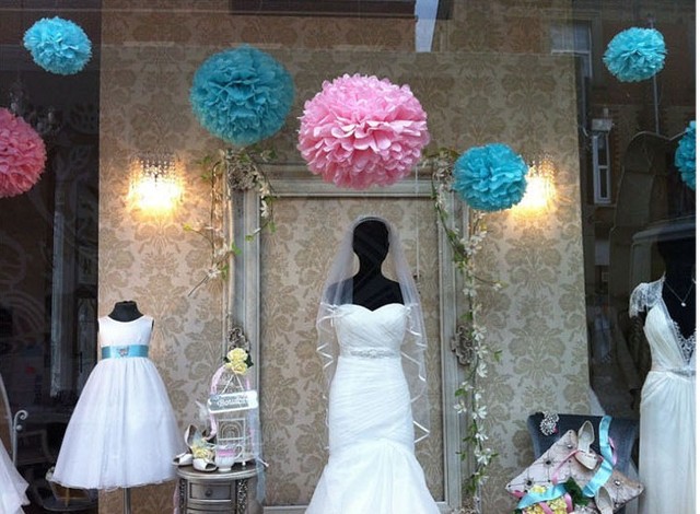 Pompony kwiatowe z papierowej tkanki, średnica 40cm, do dekoracji wnętrz na wesele, urodziny, tea party - Wianko - 3