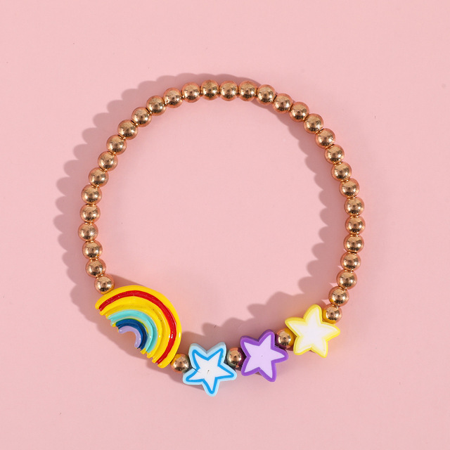 Bransoletka dzieci DIY z paciorkami w kształcie chmur i gwiazd, cukierki kolorowe, śliczna biżuteria dla dziewczynek - Wianko - 3