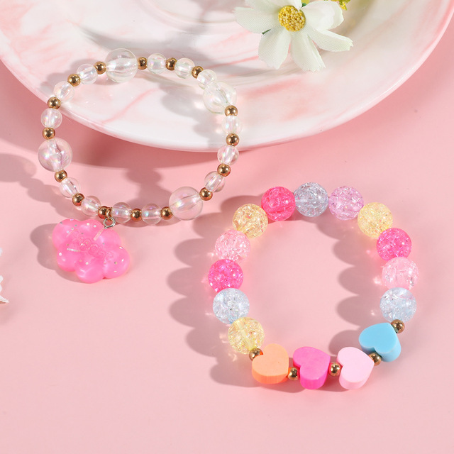 Bransoletka dzieci DIY z paciorkami w kształcie chmur i gwiazd, cukierki kolorowe, śliczna biżuteria dla dziewczynek - Wianko - 10