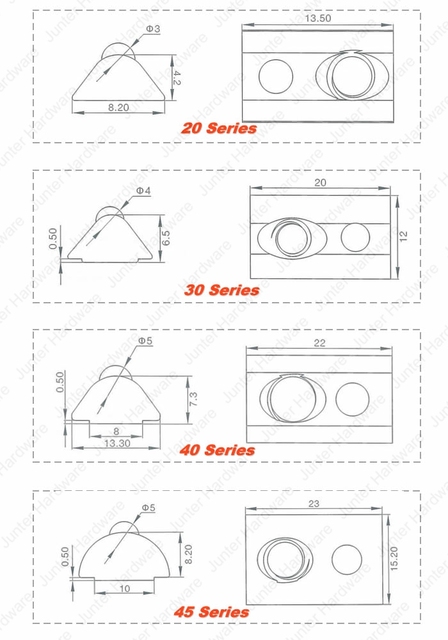 Nakrętki T Roll-w z rowkiem 6, 50 sztuk, M4/M5/M6, stal węglowa/nikiel/aluminium - Wianko - 1