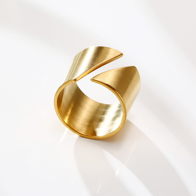 Złoty pierścień Chic Wrap Ring dla kobiet - matowe, ze stali nierdzewnej - Wianko - 4