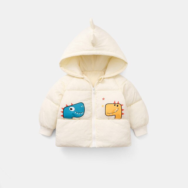 Ubranie śnieżne dla noworodków chłopców i dziewczynek zimowe z nadrukiem dinozaura - ciepła bluza z kapturem z grubej bawełny, курточka для девочек g5 - Wianko - 9