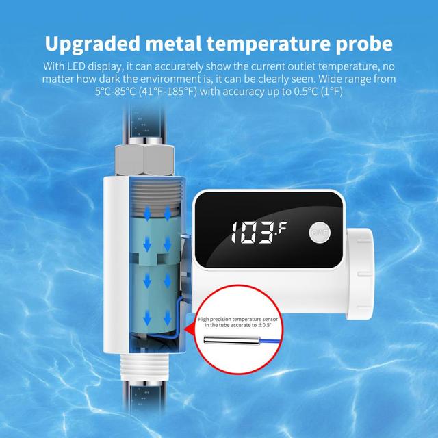 Termometr wody dla dzieci LCD 360° obrót zapobiegający wyciekom - Wianko - 10