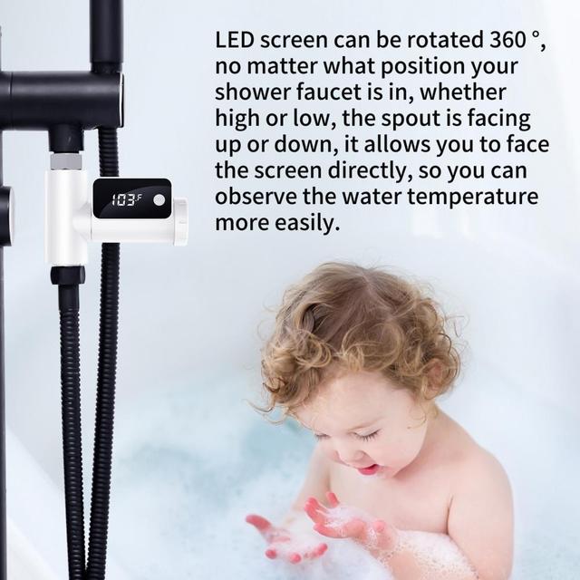 Termometr wody dla dzieci LCD 360° obrót zapobiegający wyciekom - Wianko - 6
