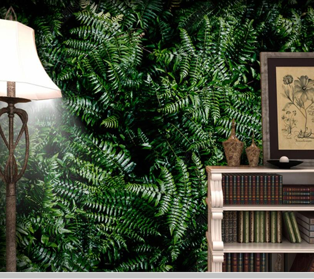 Tapeta tropikalna z liśćmi dżungli i naturalnym krajobrazem - do salonu i sypialni - Wianko - 3