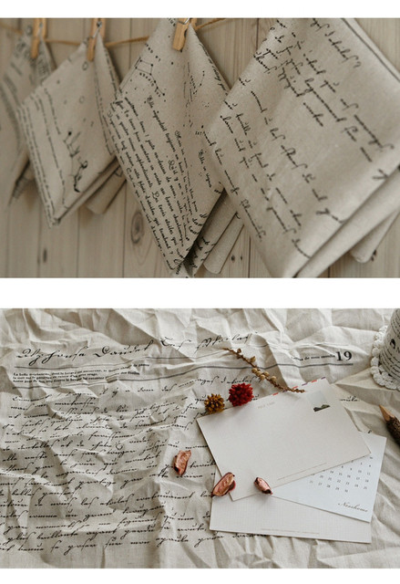 Bawełniano-lniana tkanina do patchworku z pikowanymi literami na DIY torbę, poduszkę, sofę, kurtynę i obrus - materiał do szycia - Wianko - 15
