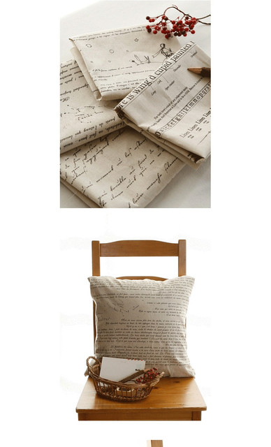 Bawełniano-lniana tkanina do patchworku z pikowanymi literami na DIY torbę, poduszkę, sofę, kurtynę i obrus - materiał do szycia - Wianko - 12
