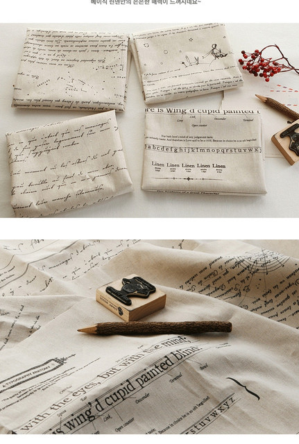 Bawełniano-lniana tkanina do patchworku z pikowanymi literami na DIY torbę, poduszkę, sofę, kurtynę i obrus - materiał do szycia - Wianko - 5