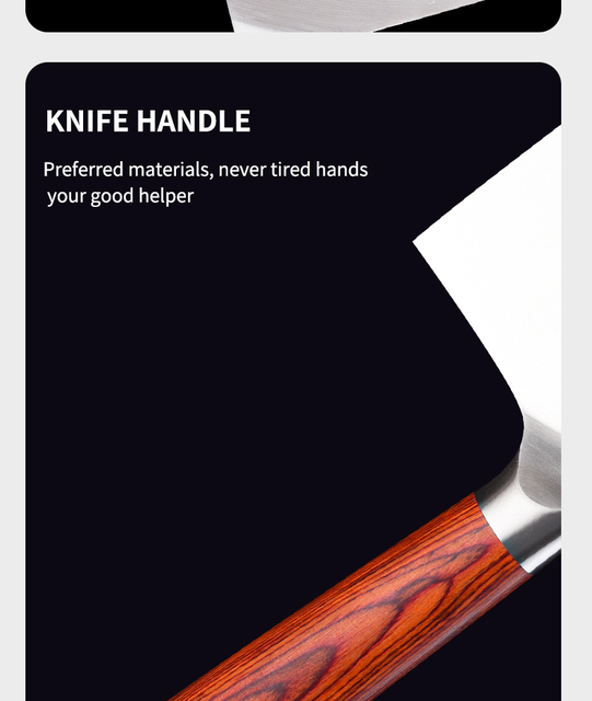 Chiński nóż kuchenny ze stali nierdzewnej o pełnej klinge i drewnianym uchwycie - Wianko - 11